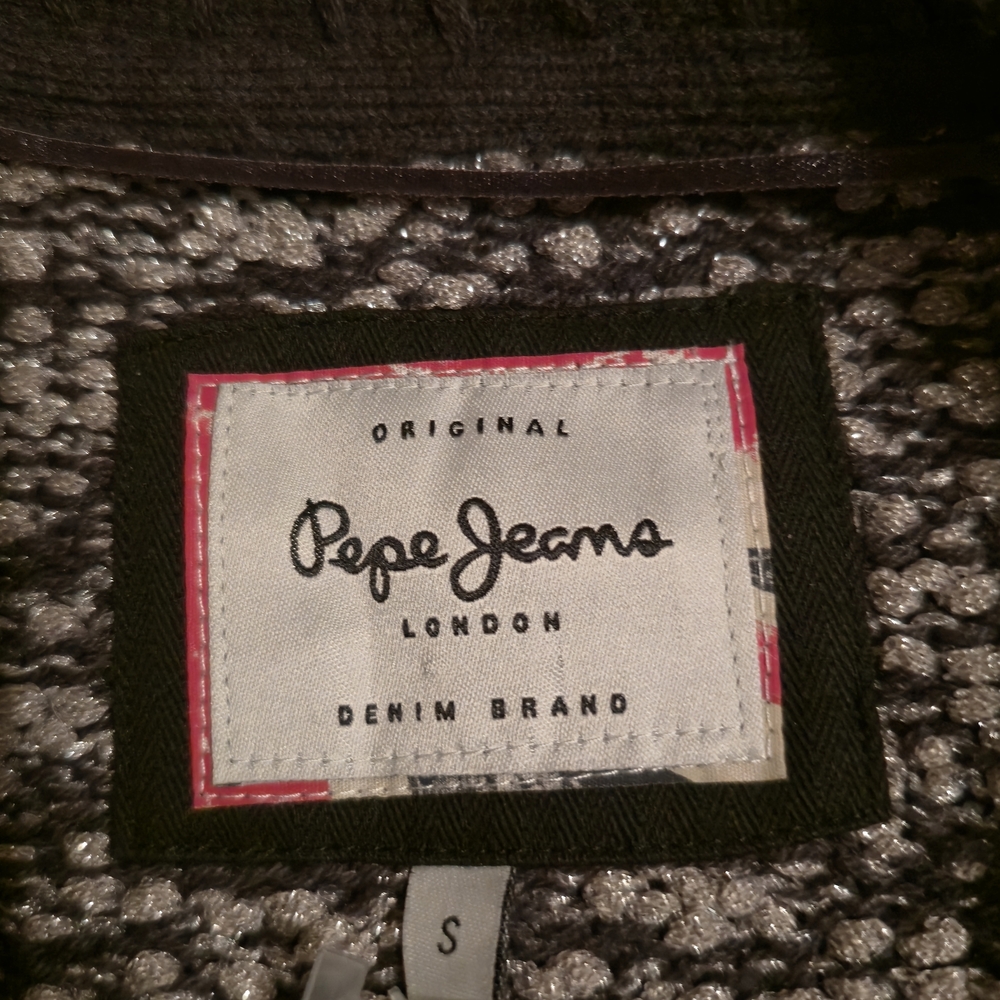 Vintage Pepe Jeans Black and Gray Sweater Cardigan
